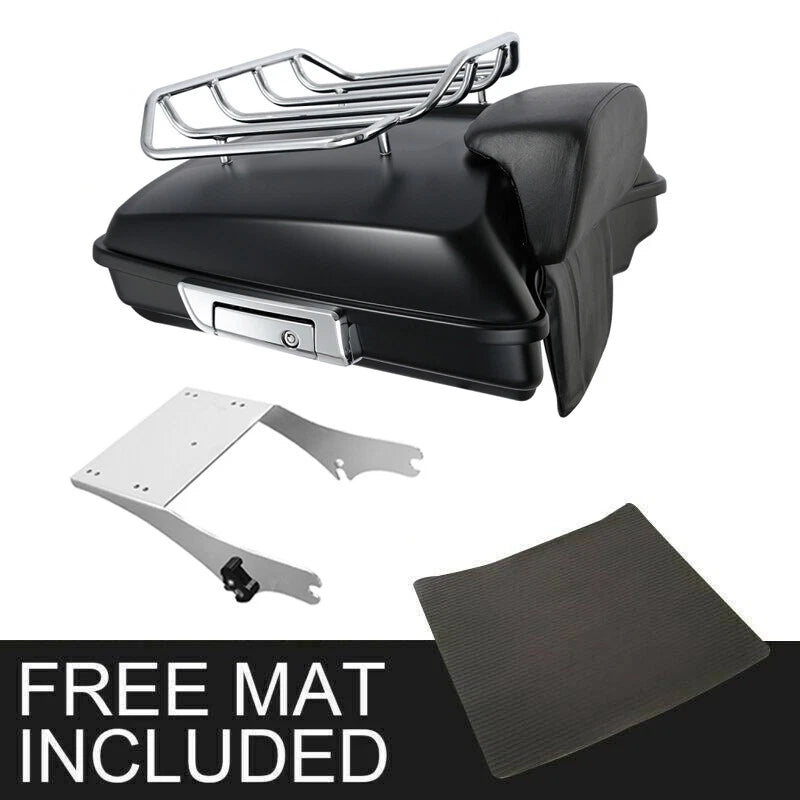 Matte Black Trunk Backrest Mount for Harley Touring Road King (1997–2008)
