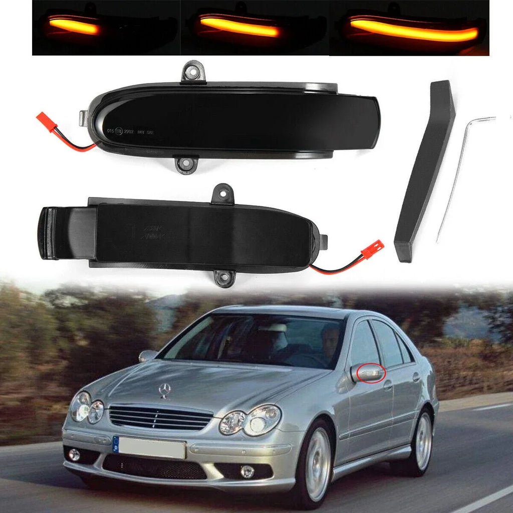 Dynamic LED Mirror Turn Signal Smoke for Mercedes W203 (2000–2007)