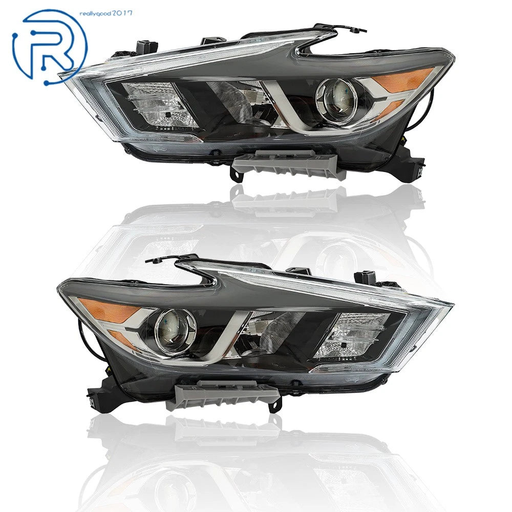 Set of 2 Headlights for Nissan Maxima (2016-2018) Halogen with LED DRL