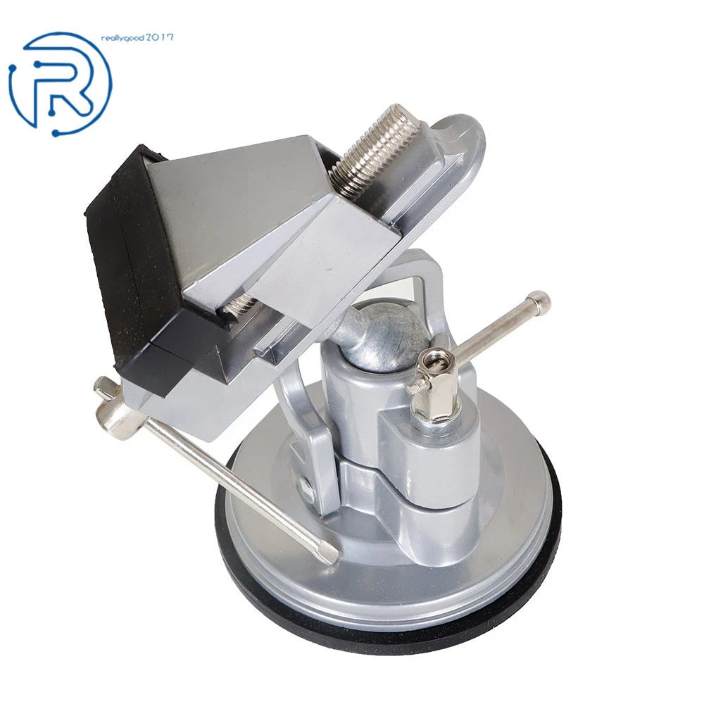 360-Degree Rotating Vacuum Base Vise 3.15" Steel and Die Cast