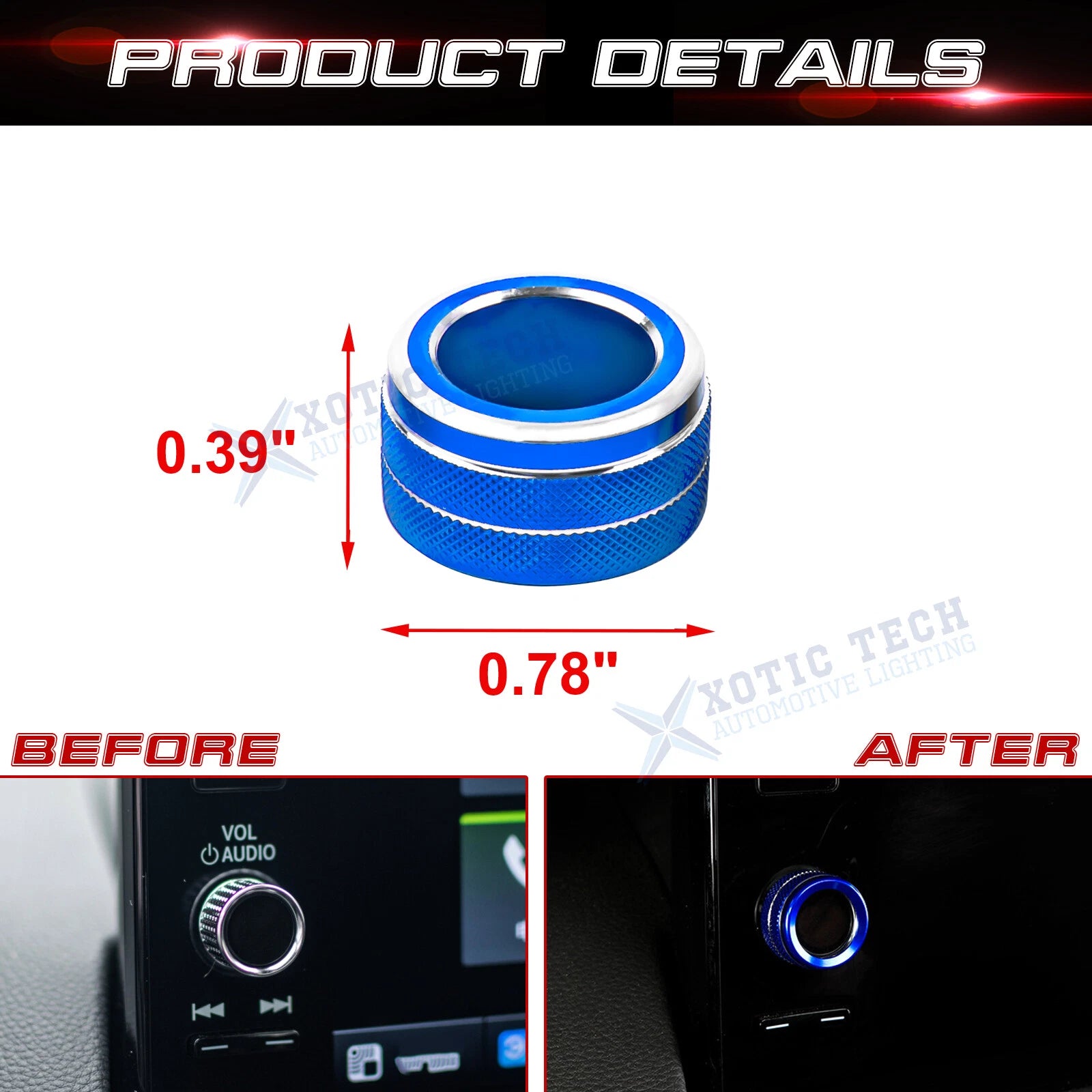 Navigation Switch Knob Ring Trim for Honda Civic (2016-2021)
