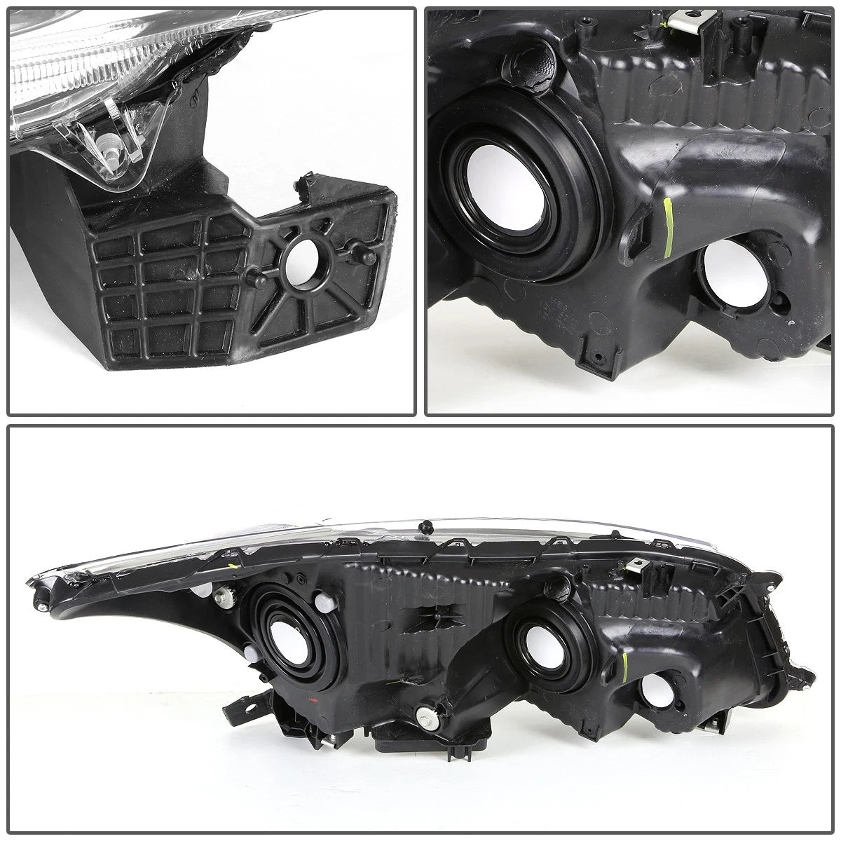 Headlight Set for Honda Accord Sedan (2008–2012) Black Housing Clear Corner
