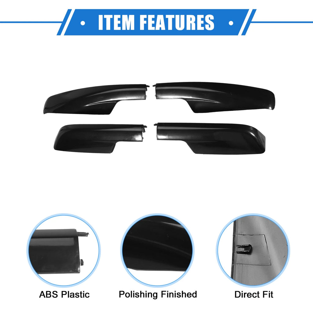 Set of 4 Roof Rack Side Rails End Covers for Toyota Highlander (2001–2007) Black