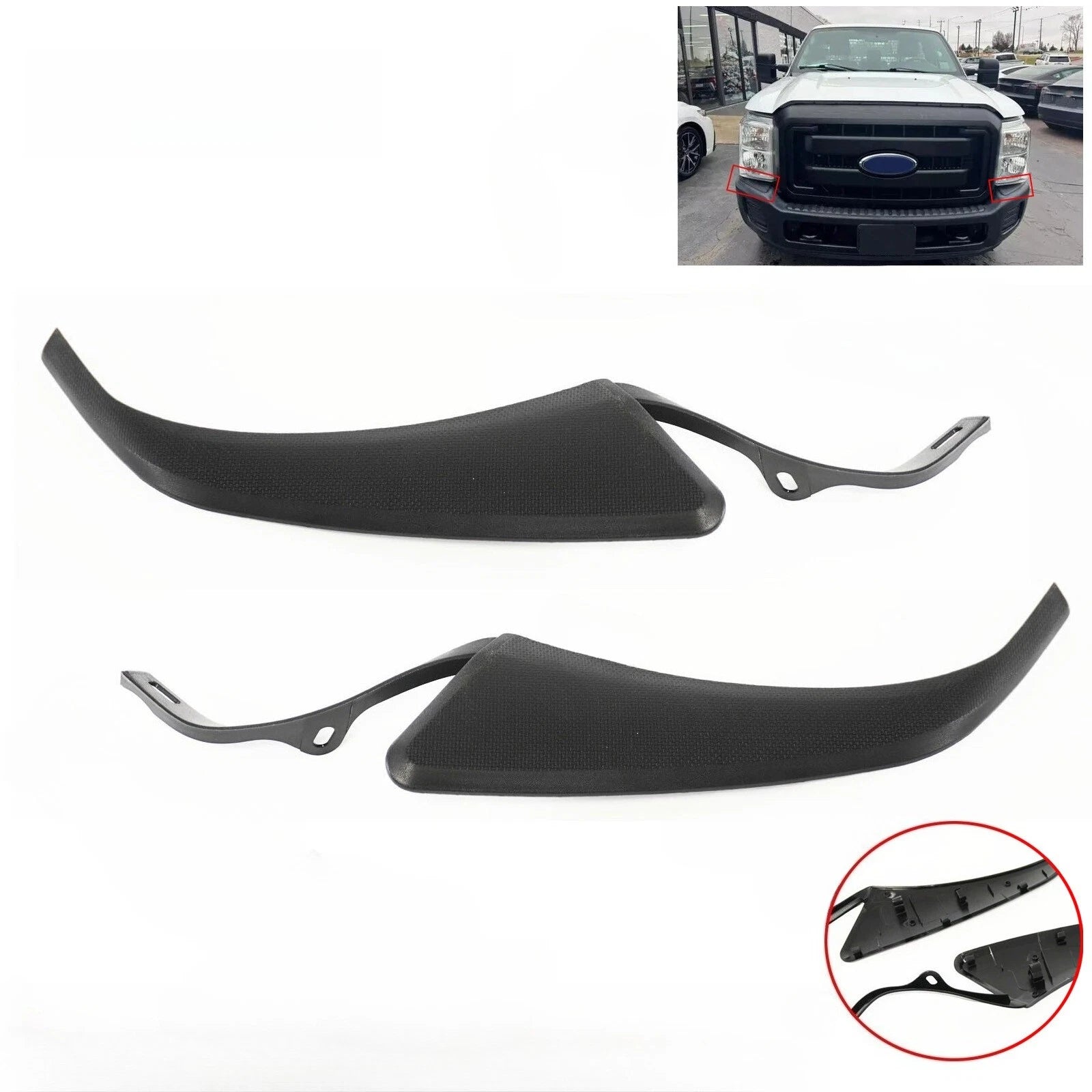 Set of 2 Front Step Pad Outer Molding Trim for Ford F250 F350 F450 (2011–2016)