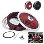 14" x 3" Black Chrome Round Super Flow Air Cleaner for Carb Neck (5-1/8)