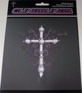 Purple Cross Die Cut Decal Sticker for Cling Bling Window