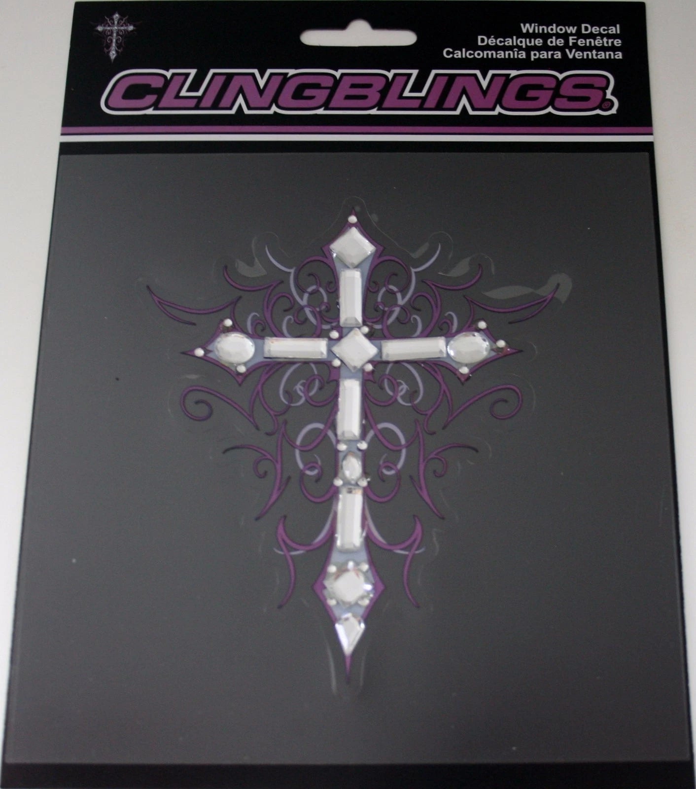 Purple Cross Die Cut Decal Sticker for Cling Bling Window