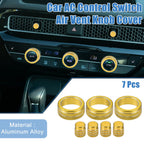 7pcs AC Control Switch Air Vent Knob Cover for Honda Civic (2022–2023) Gold Tone 767153391903