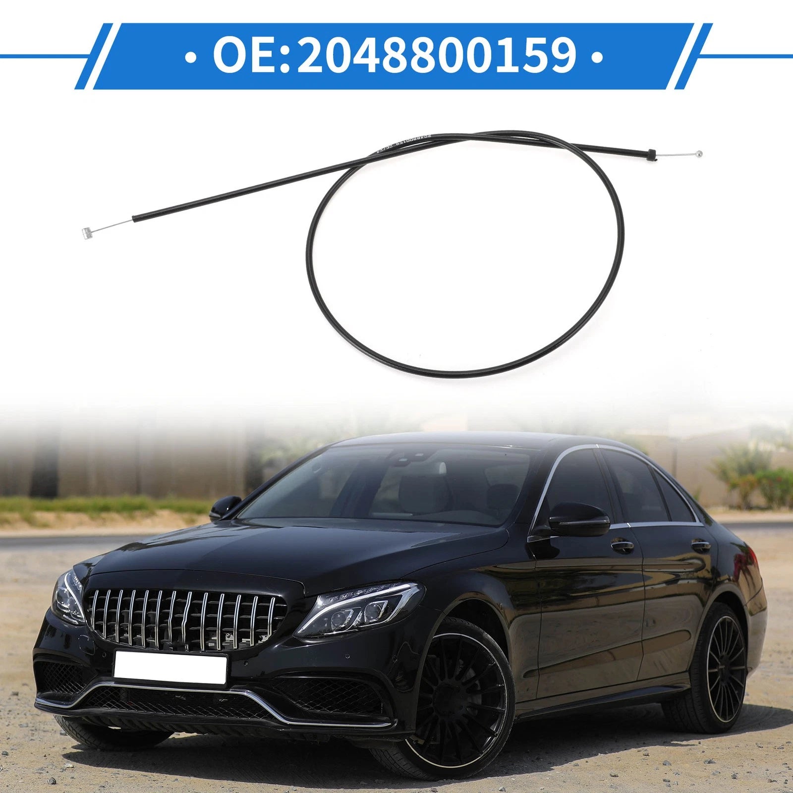 Hood Release Cable No. 2048800159 for Mercedes Benz C300 (2008–2014)