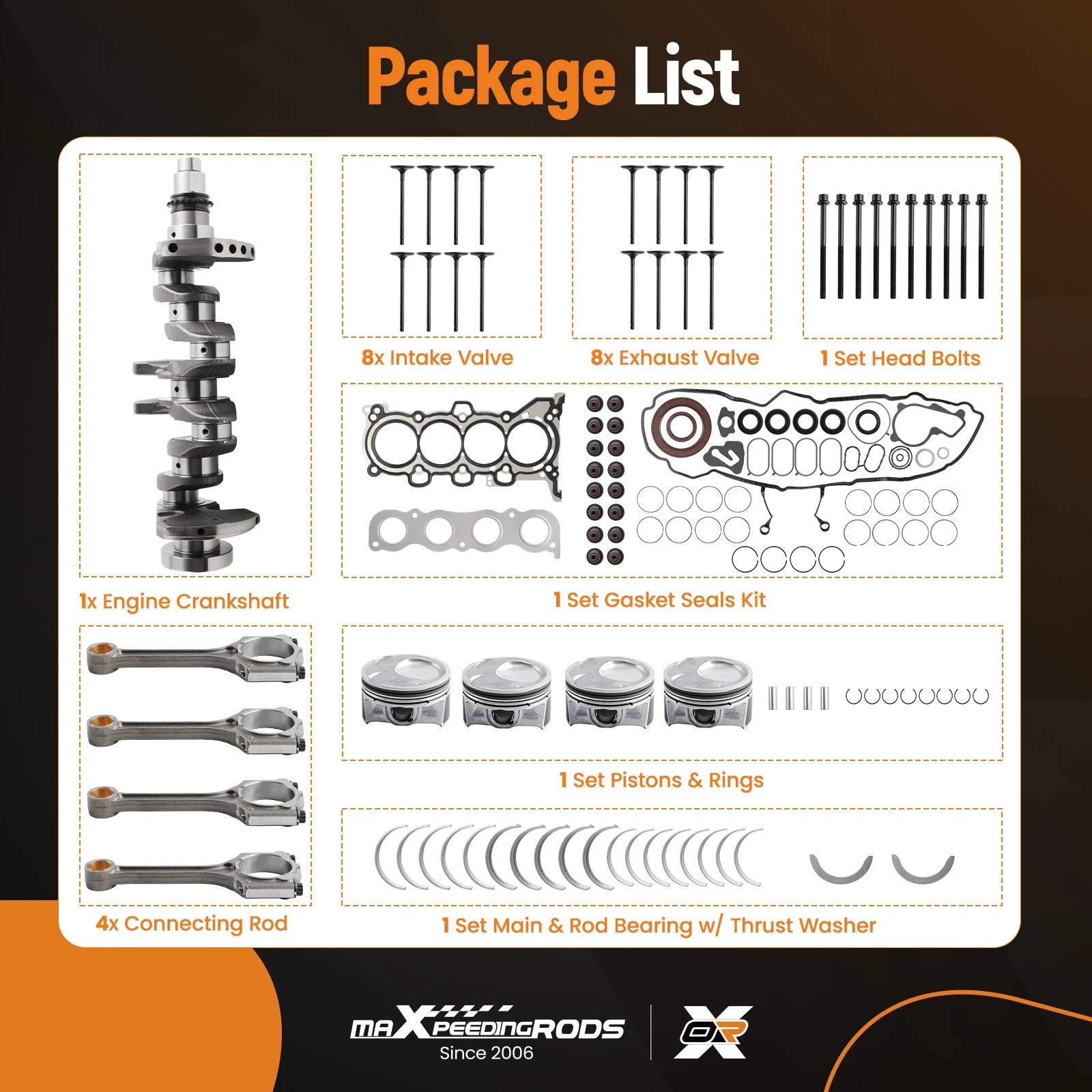 Crankshaft and Connecting Rod Kit for Kia Forte 2.0L (2017–2018)