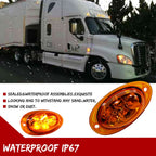 Set of 2 Amber Lens Cab Side Marker Lights for Freightliner Cascadia