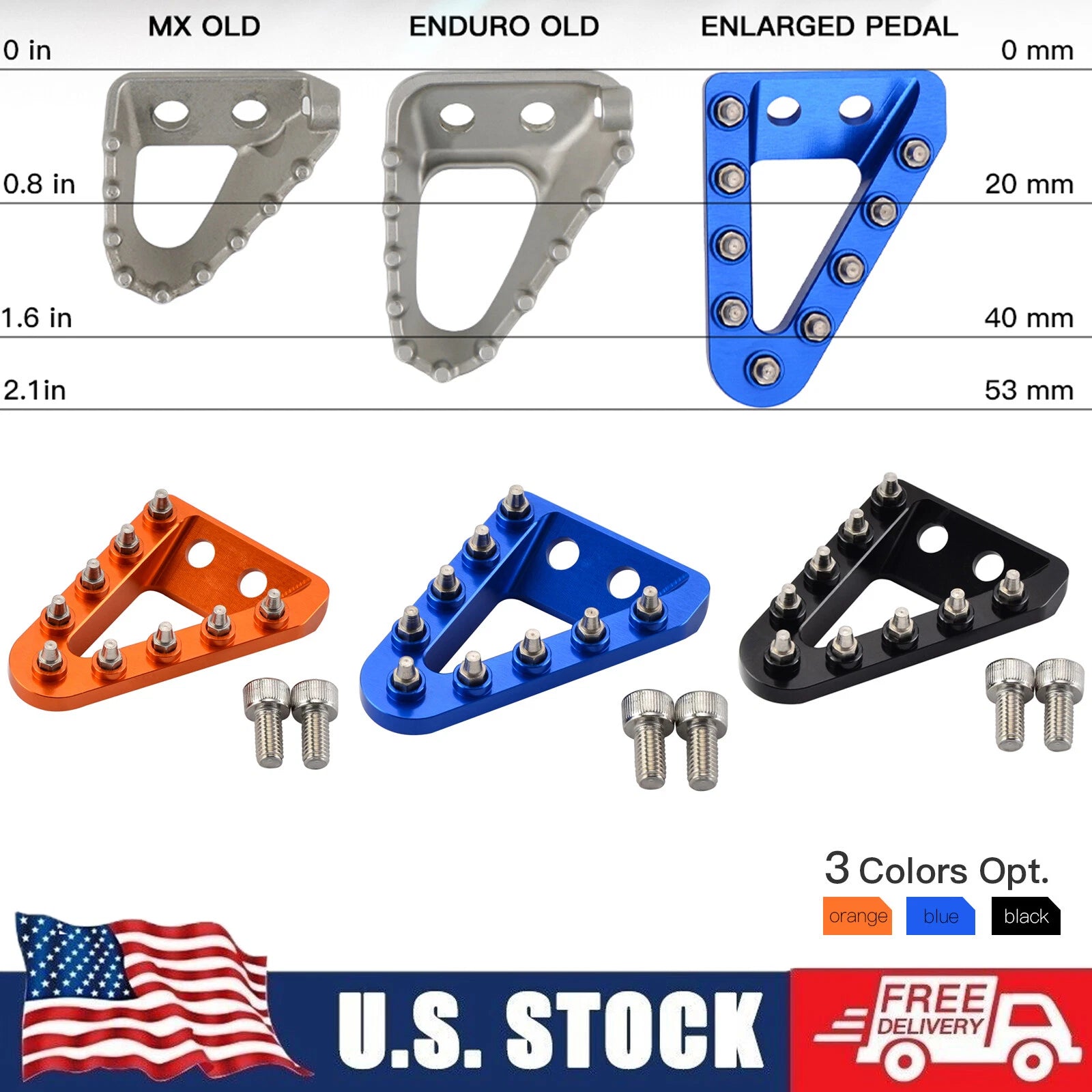 Wide Brake Pedal Tip Plate for Husqvarna TC250 TE250 TE300 FC FE (2017–2025)