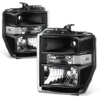Headlight for Ford E-150-750 Super Duty (2008–2021) OE Style Black Housing Clear Lens