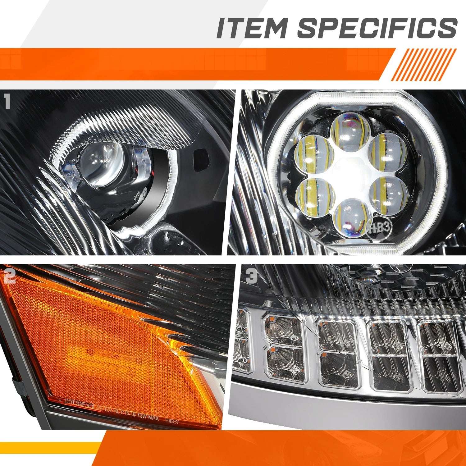 LED DRL Dual Projector Headlight for Volvo VN VNL (2004–2018)
