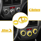 3pcs Gold Tone AC Climate Control Knob Trim for Subaru Forester 