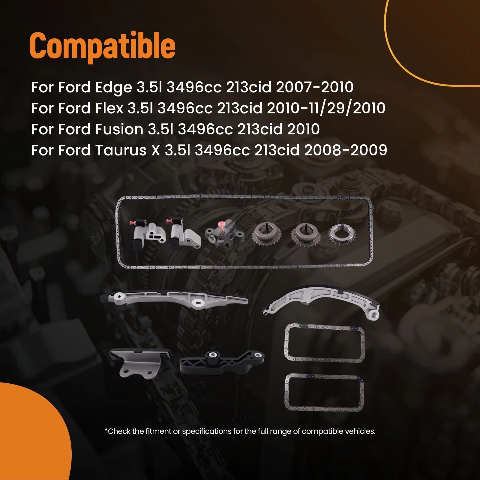 Timing Chain Kit & Cam Sprocket for Ford Edge 3.5L (2007–2010) AT4Z-6K297-A