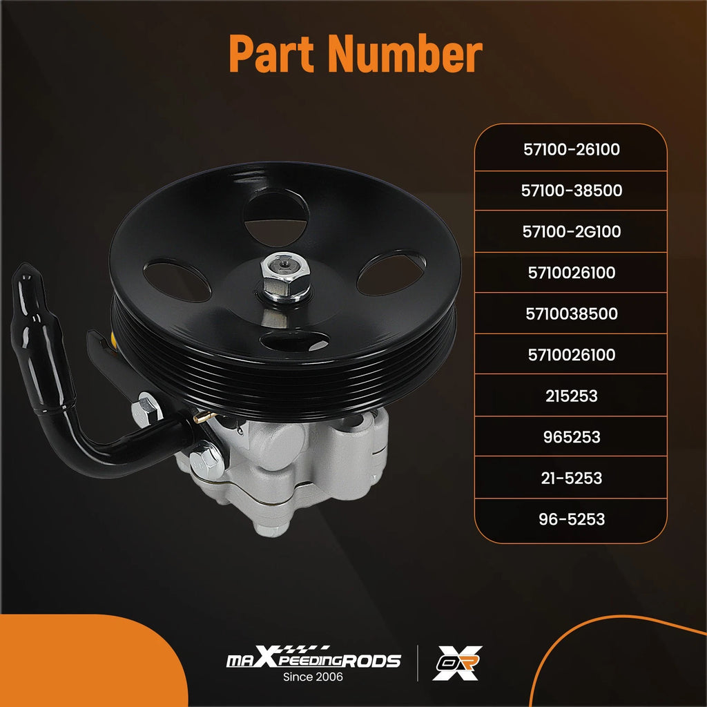 Power Steering Pump with Pulley for Hyundai Santa Fe V6 2.7L (2001–2006) 57100-38500