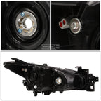 Pair of Smoked Housing Amber Corner Projector Headlights for Mazda 3 (2014–2016)