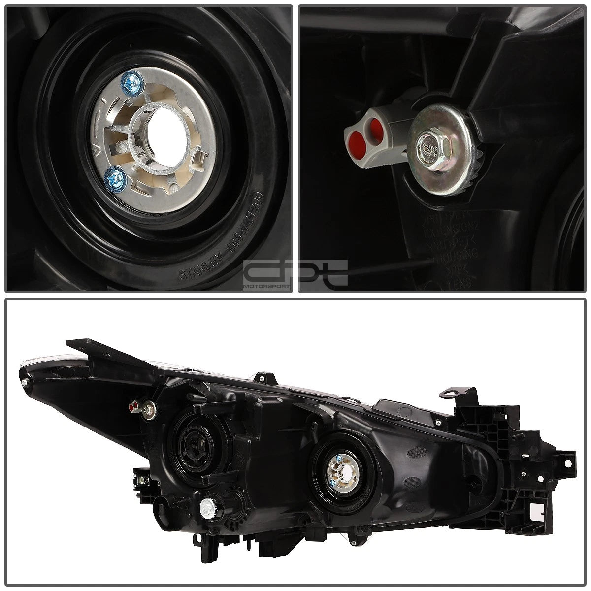 Pair of Smoked Housing Amber Corner Projector Headlights for Mazda 3 (2014–2016)