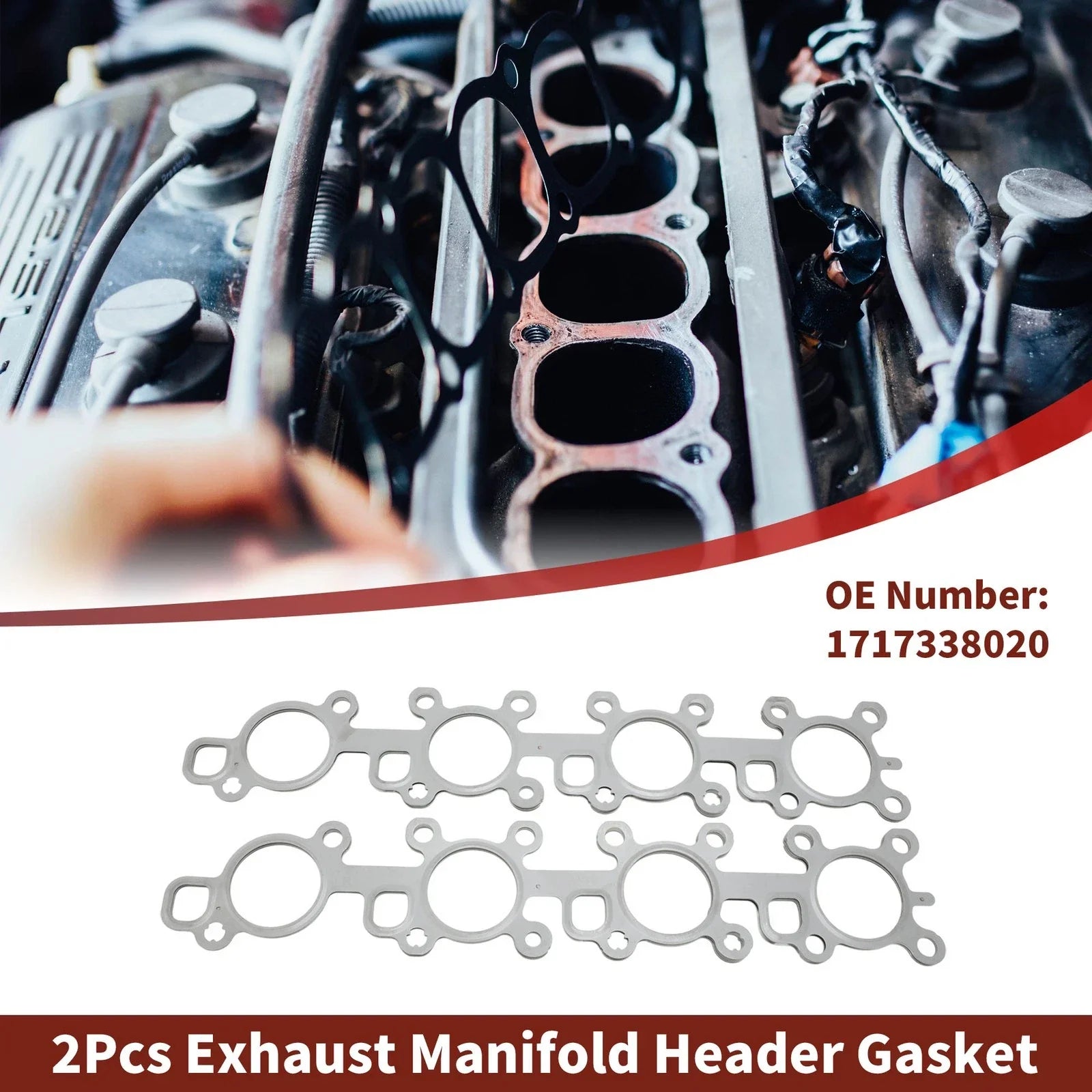 2 x Exhaust Manifold Header Gaskets for Toyota Land Cruiser (2008-2021)