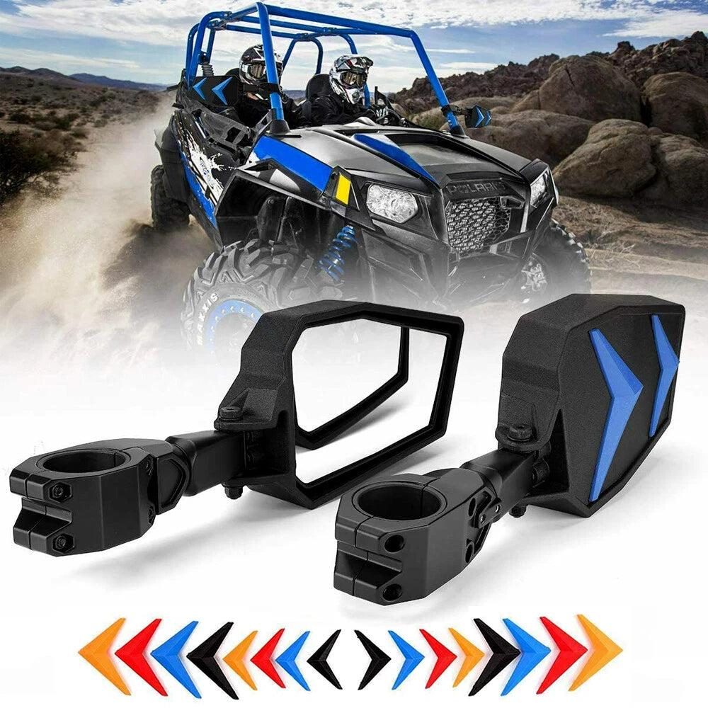 Side Rear View Mirrors for Polaris RZR, Yamaha YXZ1000R (1.75" Bar)