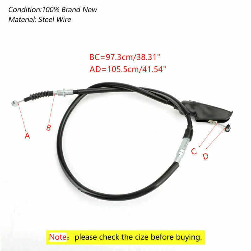 Clutch Cable for Yamaha XTZ125 (2000–2009) 1SB-F6335-00, Steel Wire, Black