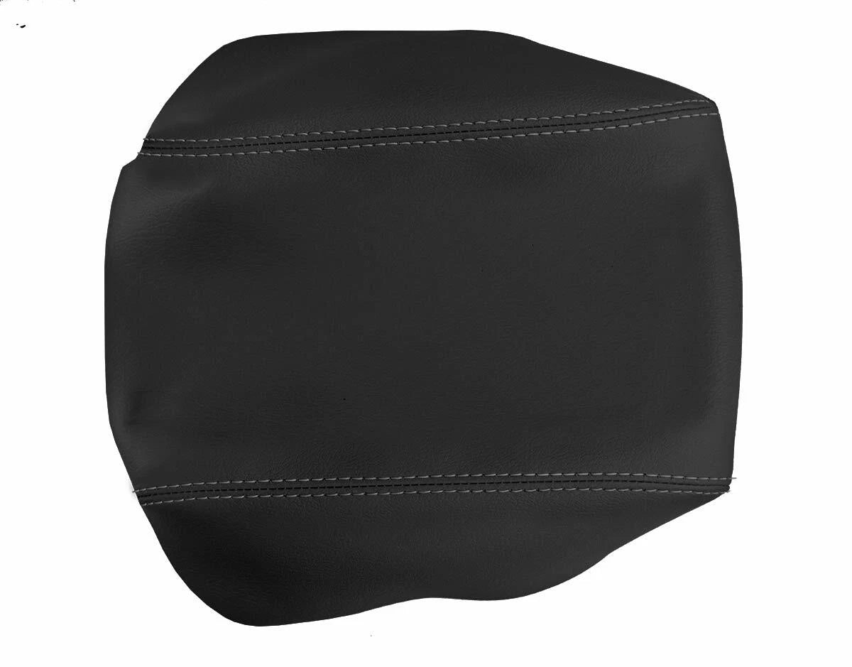 Leather Console Lid Armrest Cover for Volkswagen Tiguan (2009–2017) Gray Stitch