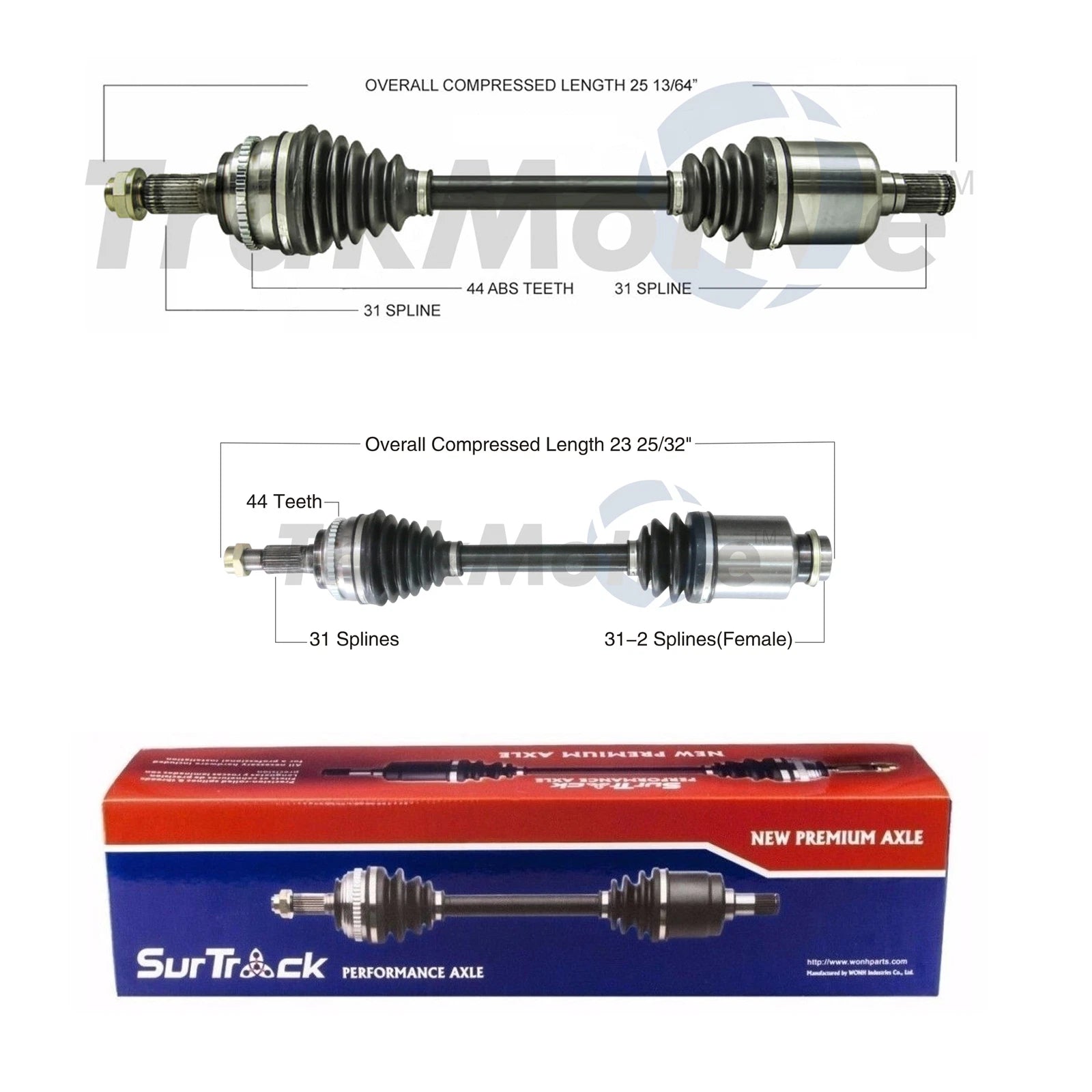 2X Front CV Axle Shafts for Mazda CX-7 (2007–2011)
