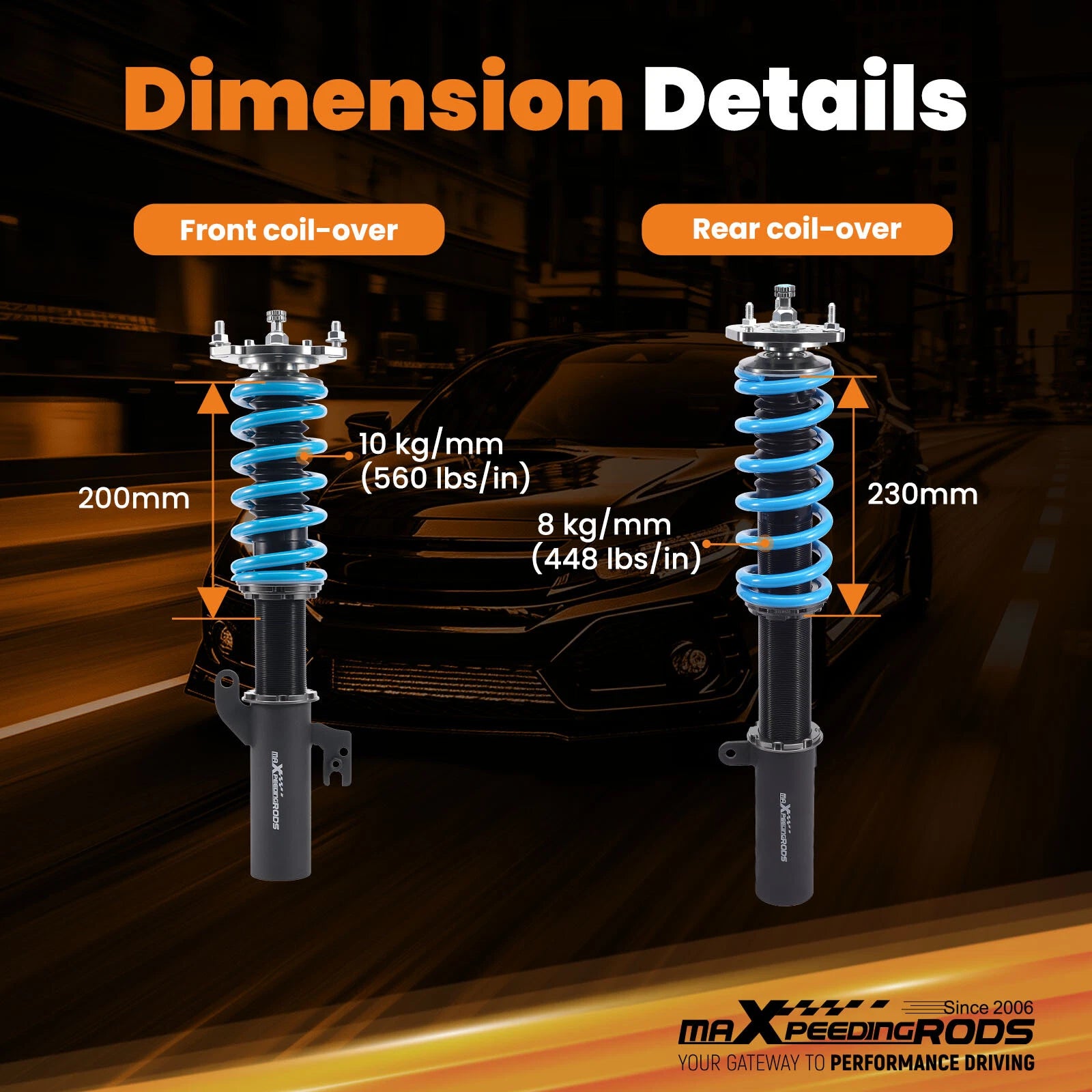 Coilovers Shock + Springs for Venza (2009–2015) & Highlander (2008–2013)
