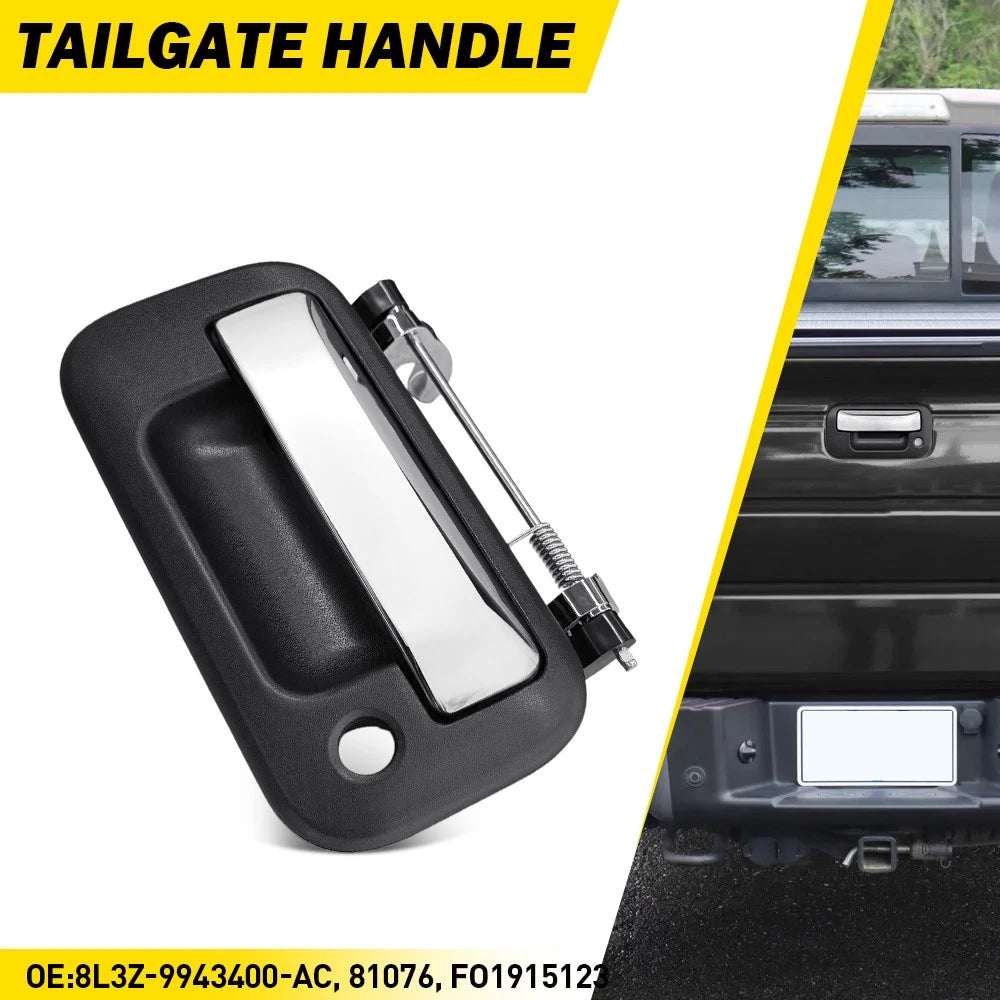 Tailgate Handle for Ford F-150 (2004–2014) Chrome Black Textured