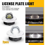 2 LED License Plate Lights for Ford F150 F250 F350 (2015–2023) Chrome White