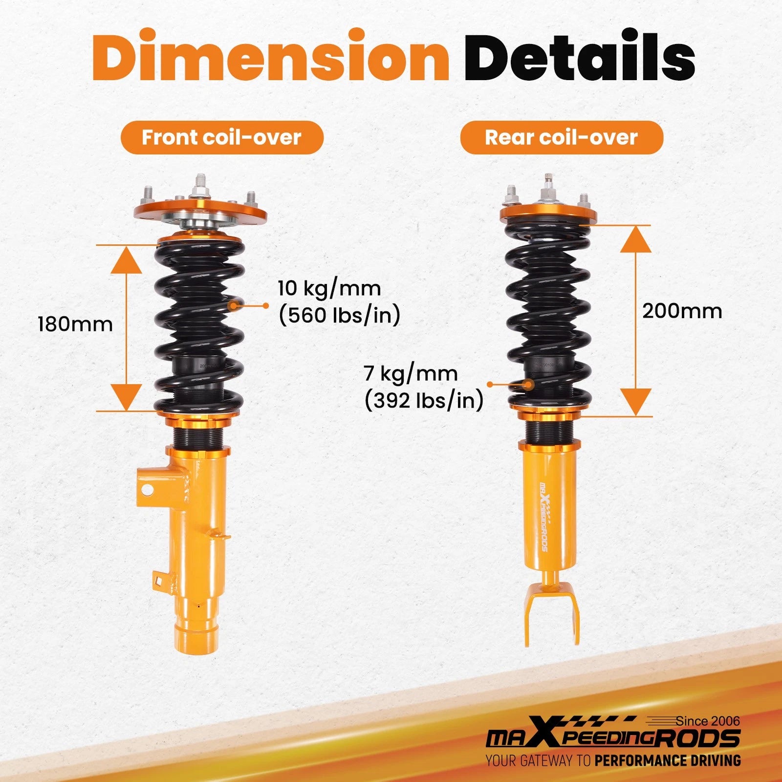 24 Way Adjustable Coilovers for Honda Accord (2013–2017) Shock Springs Kit