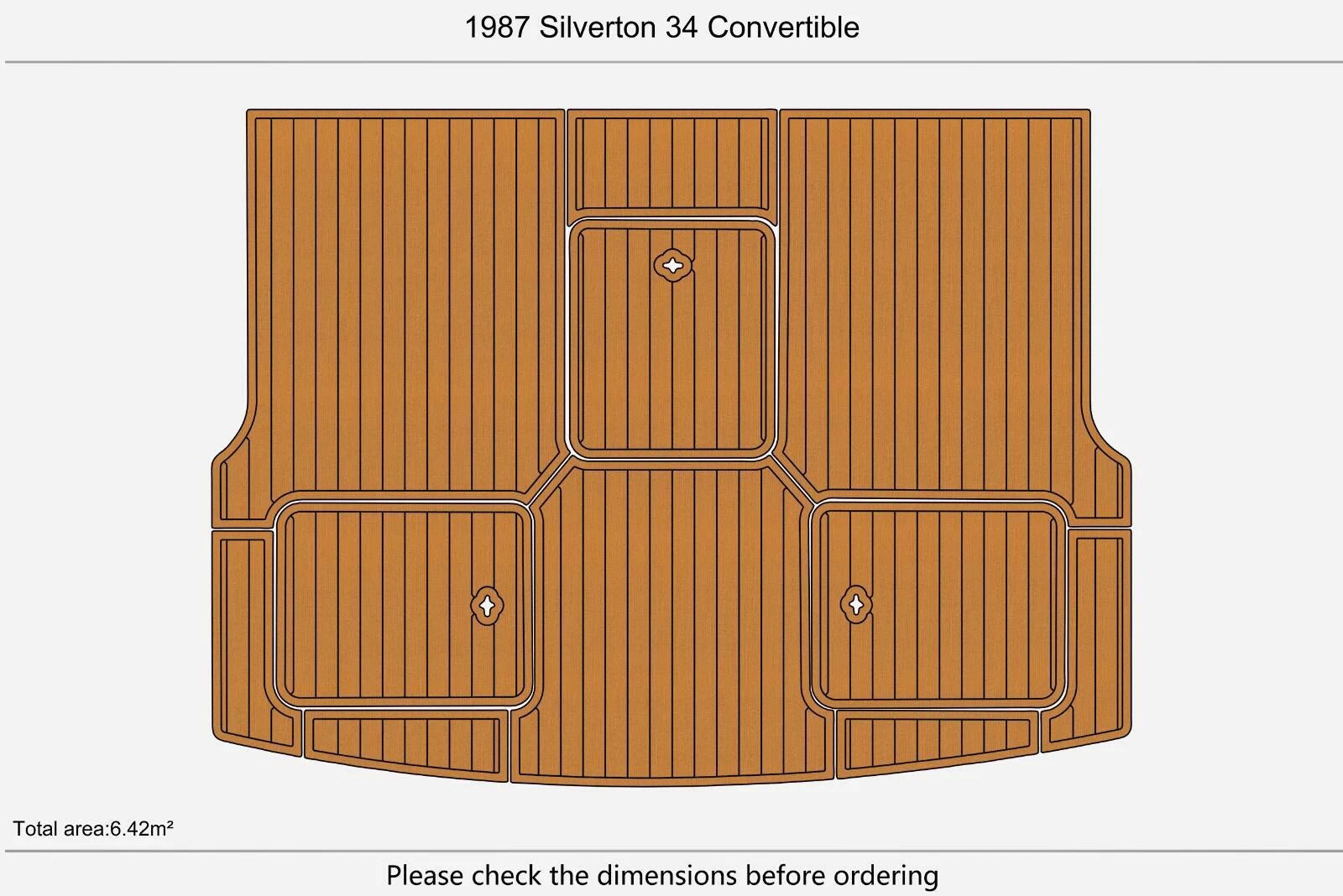 EVA Foam Teak Marine Deck Flooring for Silverton 34 Convertible (1987)