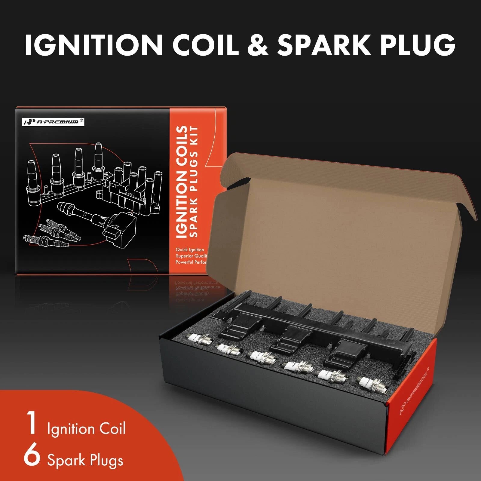 Ignition Coil & Spark Plugs Set for Jeep 4.0L (1999)