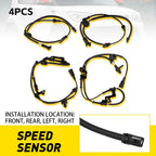 Set of 4 ABS Wheel Speed Sensors for Kia Soul (2014–2019) Soul EV (2015–2019)