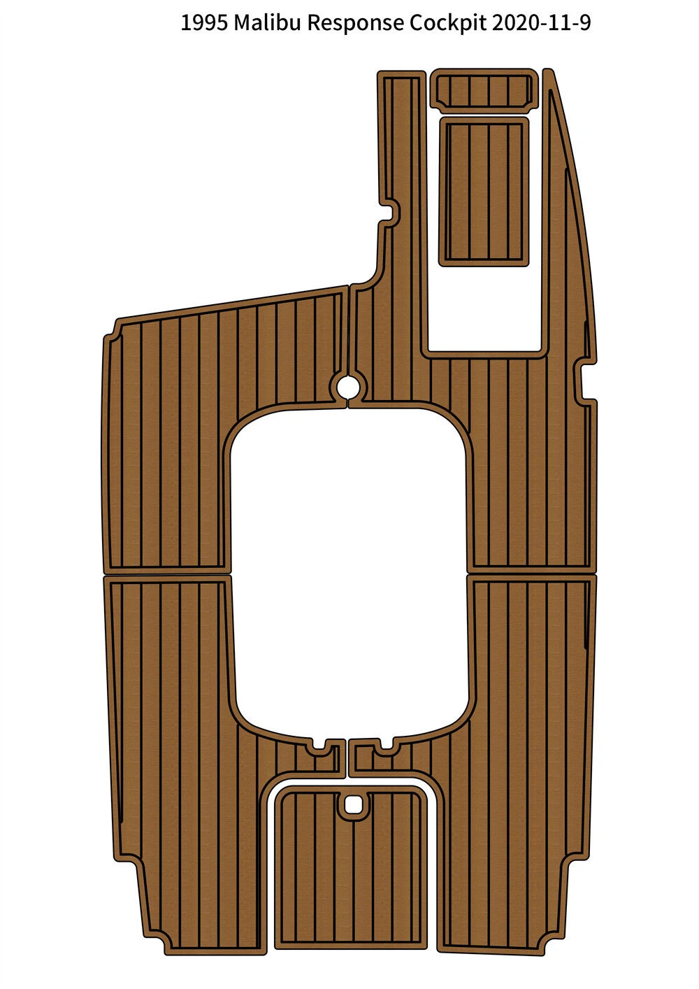 EVA Foam Faux Teak Deck Floor Mat for Malibu Response (1995)