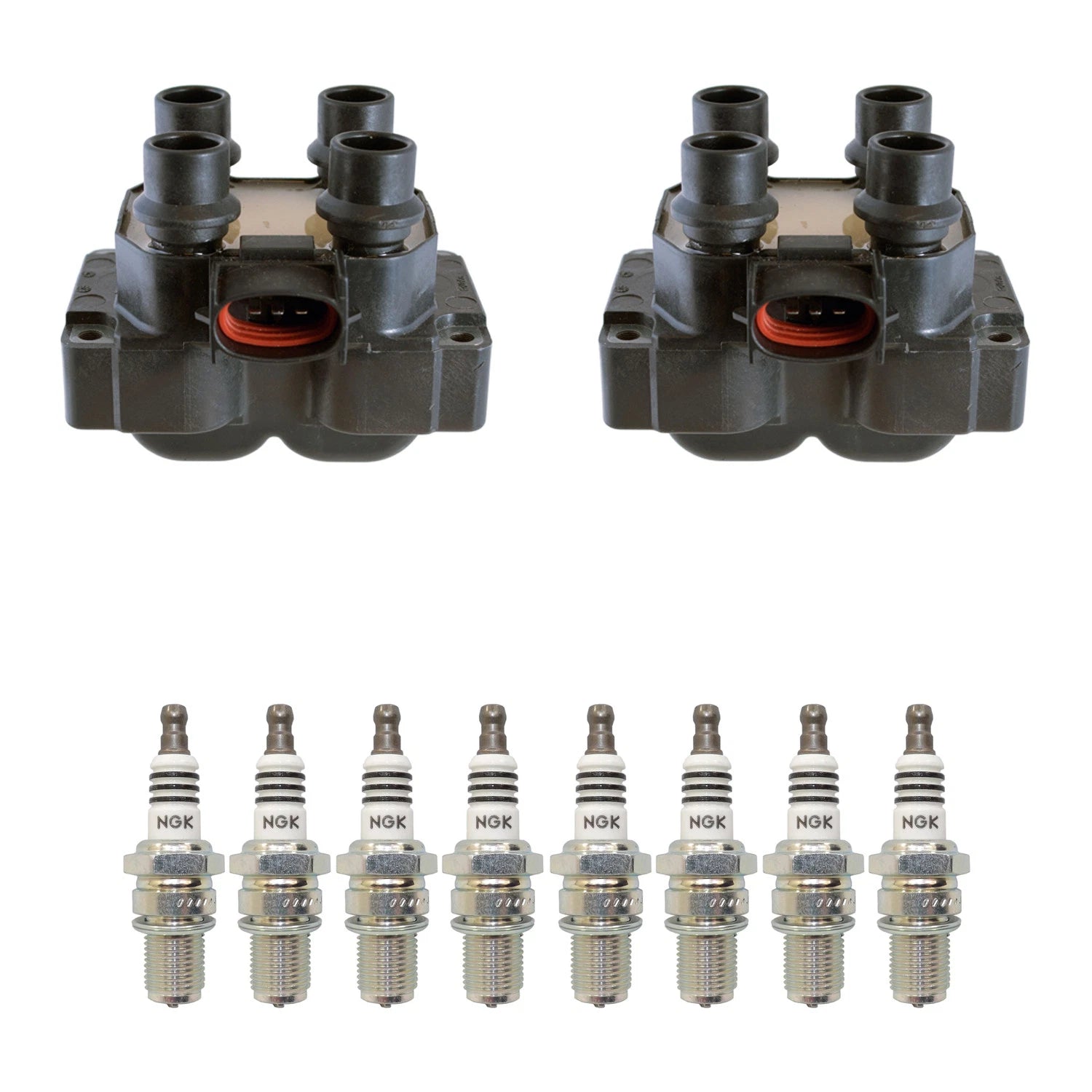 2X Ignition Coil & 8 NGK Iridium Spark Plugs for Ford Crown Victoria (1992–2011)