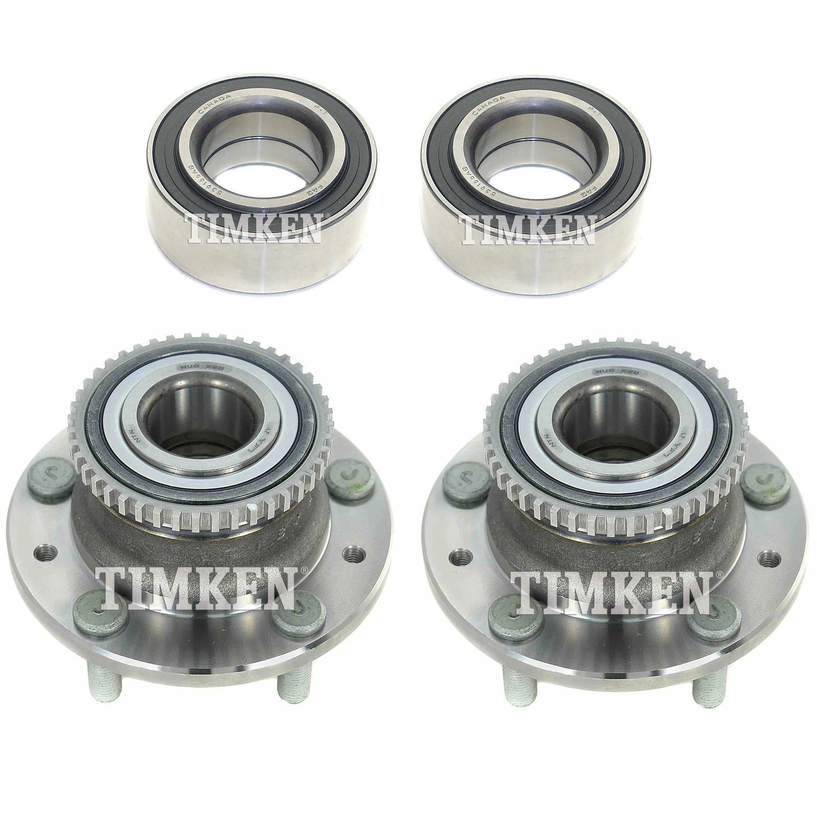 Front and Rear Wheel Bearings & Hubs Kit for Mazda 6 (2003–2021)