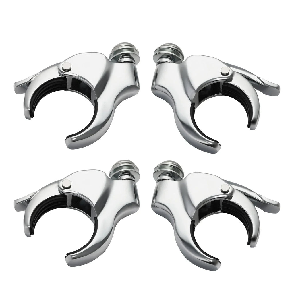 4 x 49mm Windshield Clamps for Harley Fat Bob FXLR (2018-2025) Chrome