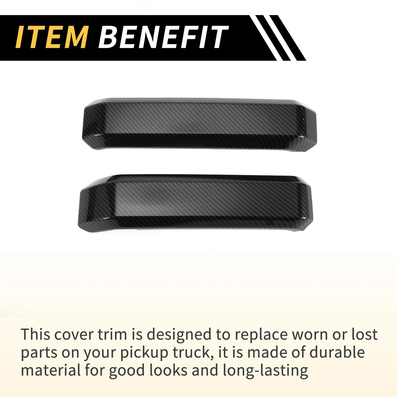 Set of 4 Interior Door Handle Cover Trims for Ford F-150 (2015–2020) Carbon Fiber Black