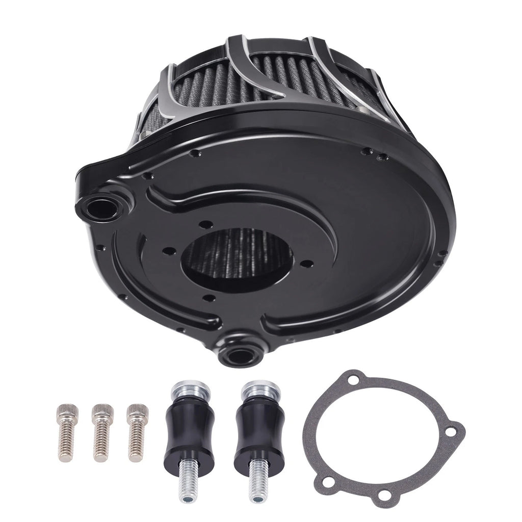Cylinder Air Cleaner Kit for Harley Dyna Softail (2000–2017) Black Filter
