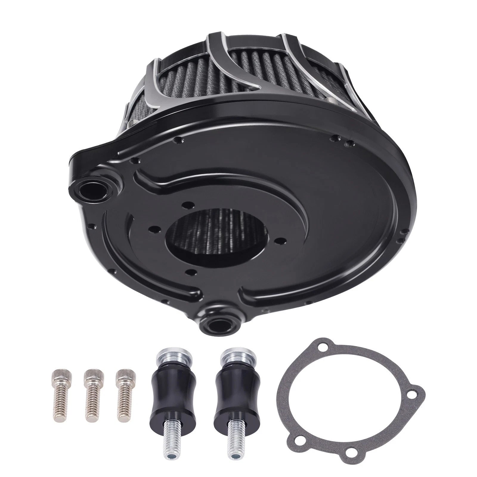Cylinder Air Cleaner Kit for Harley Dyna Softail (2000–2017) Black Filter