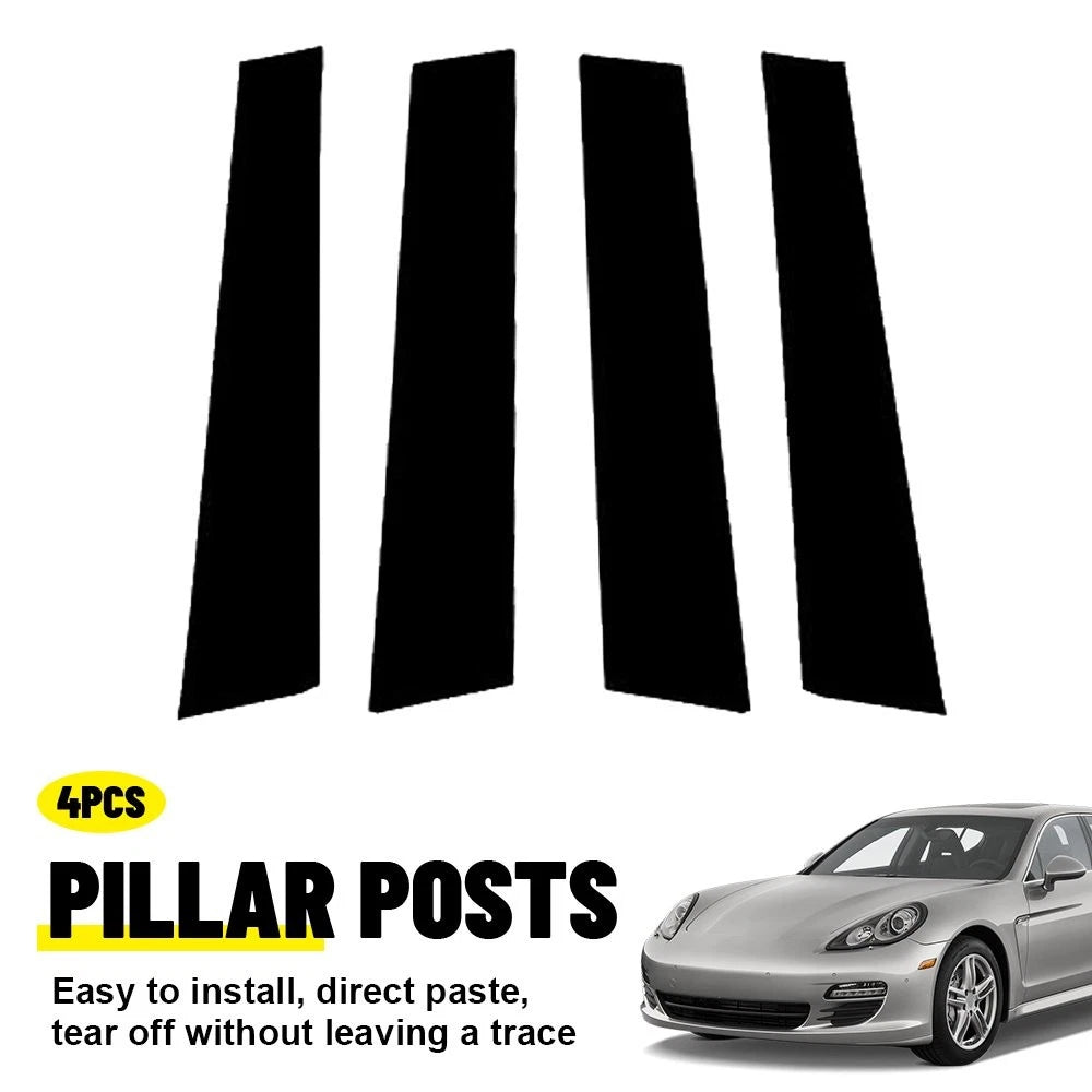 Set of 4 Gloss Black Pillar Posts for Porsche Panamera (2017–2021)