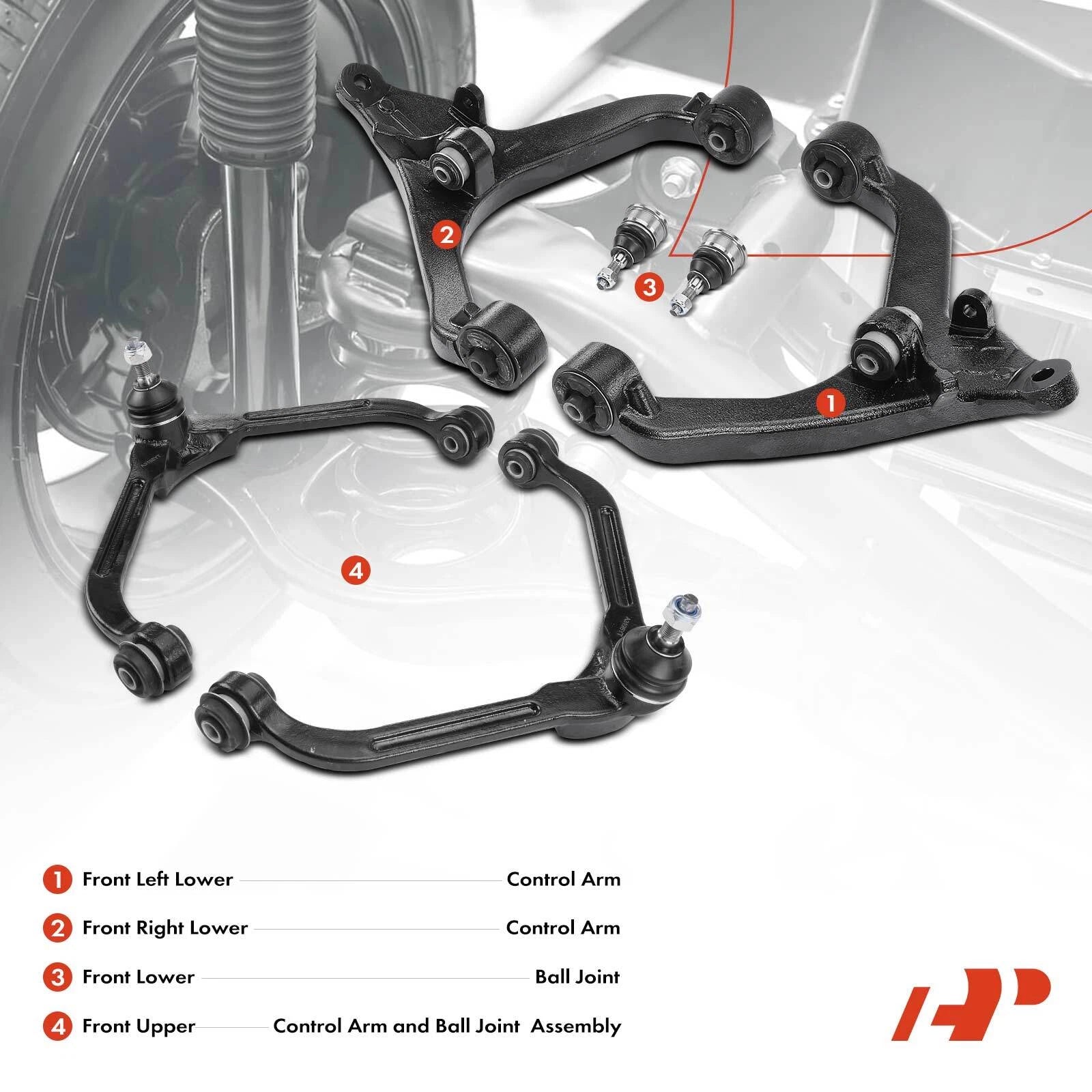 Set of 6 Control Arm Ball Joints for Jeep Liberty (2002–2004)
