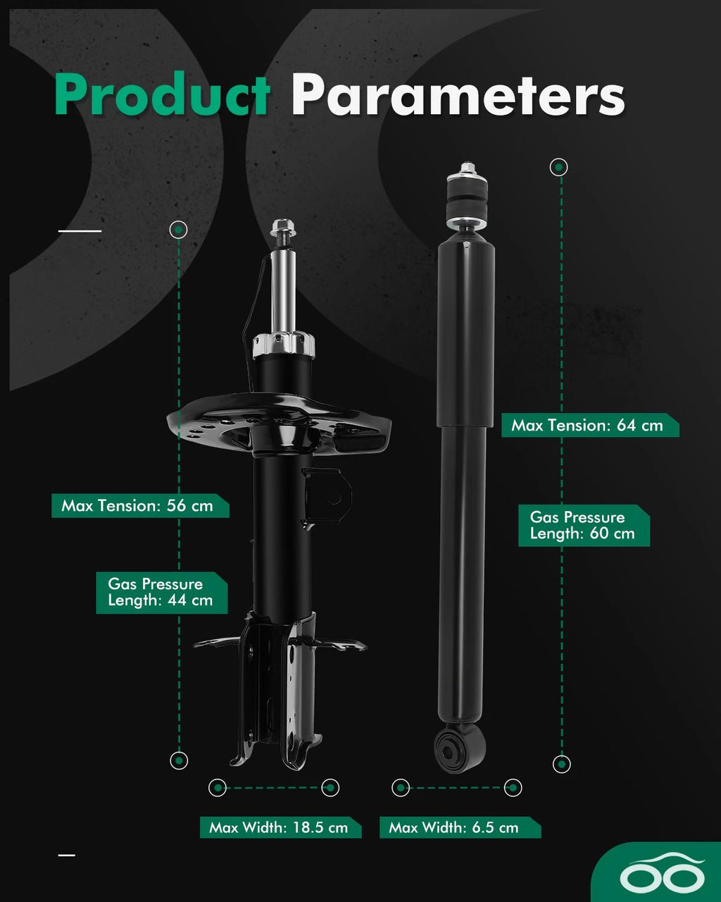 Set of 4 Shocks and Struts for Nissan Sentra (2014–2019) 1.8L
