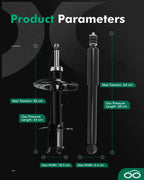 Set of 4 Shocks and Struts for Nissan Sentra (2014–2019) 1.8L