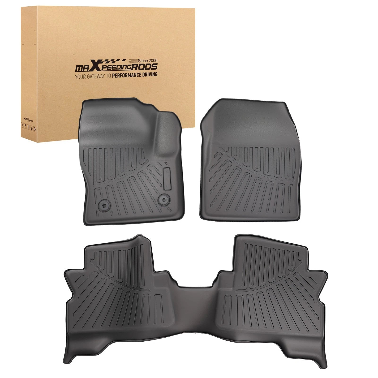 Black Carpet Floor Mats for Ford Escape C-Max (2013–2019) TPE Rubber