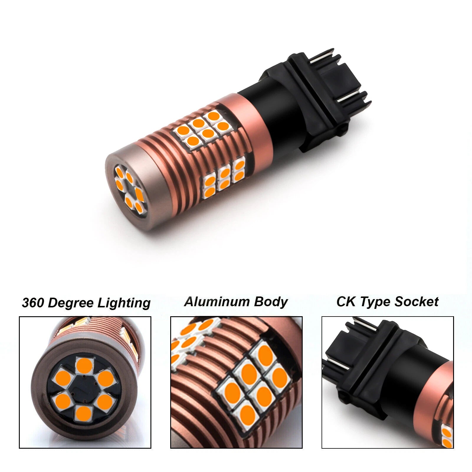 Amber Gold 3157 LED Rear/Front Turn Signal Light Bulbs for Ram (2011-2019)