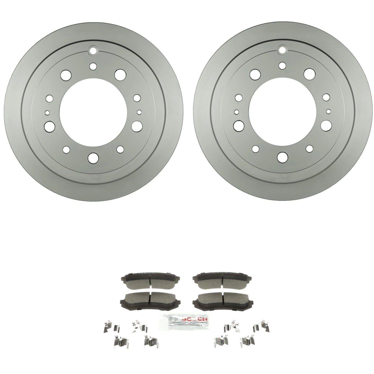 Bosch Rear Quietcast Rotors & Blue Ceramic Disc Brake Pad Kit for Land Cruiser