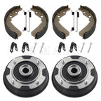 2X Rear Wheel Brake Drum Hub & Brake Shoes for Kawasaki KAF300 Mule (1993–2006)